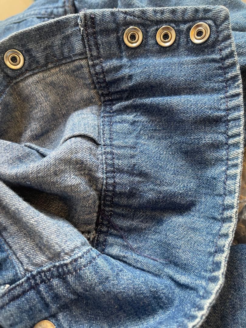 Wranglerデニムシャツ18-35 エクストラロングテールUSA製XL値下無