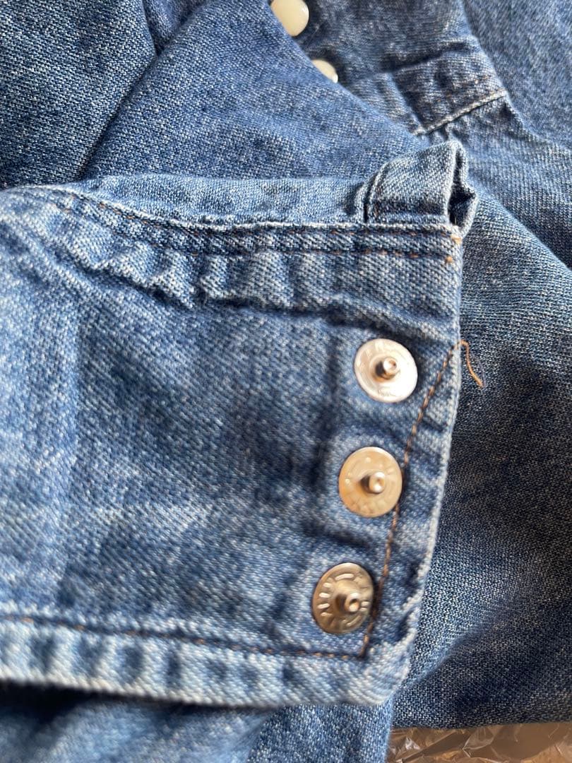 Wranglerデニムシャツ18-35 エクストラロングテールUSA製XL値下無