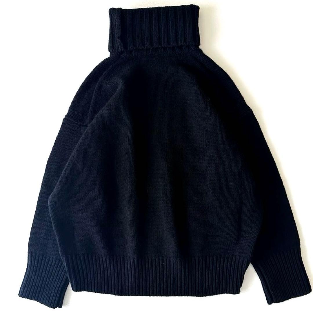 美品 ギャルリーヴィー ファインウール ハイネックプルオーバー 黒