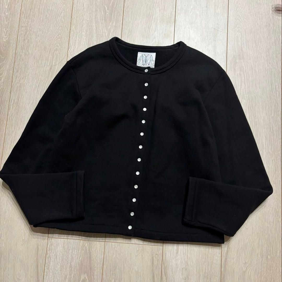 美品 agnès b. コットン メルトン 長袖 カーディガンプレッション 2