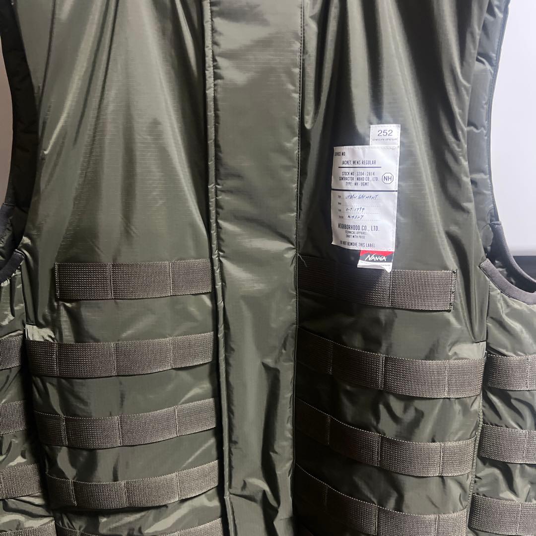 ネイバーフッド　ナンガ　ダウンベスト　オリーブ　L