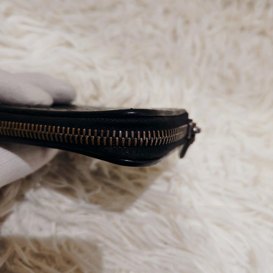 ボッテガヴェネタ ケース イントレチャート ラウンドファスナー 黒