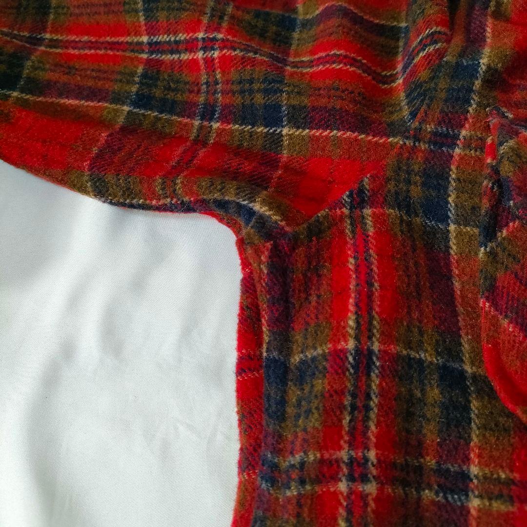 A&G アマールゲソウス クロス パッチ チェック ネルシャツ M 赤系 日本製