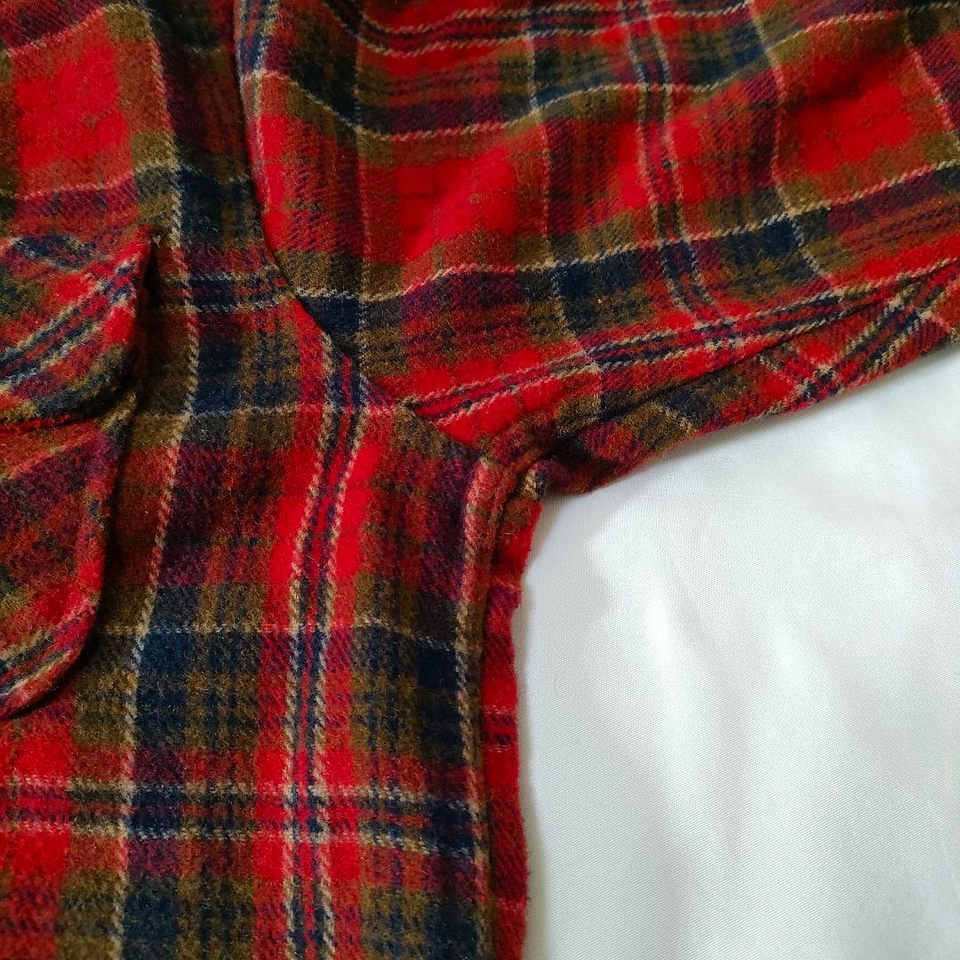 A&G アマールゲソウス クロス パッチ チェック ネルシャツ M 赤系 日本製