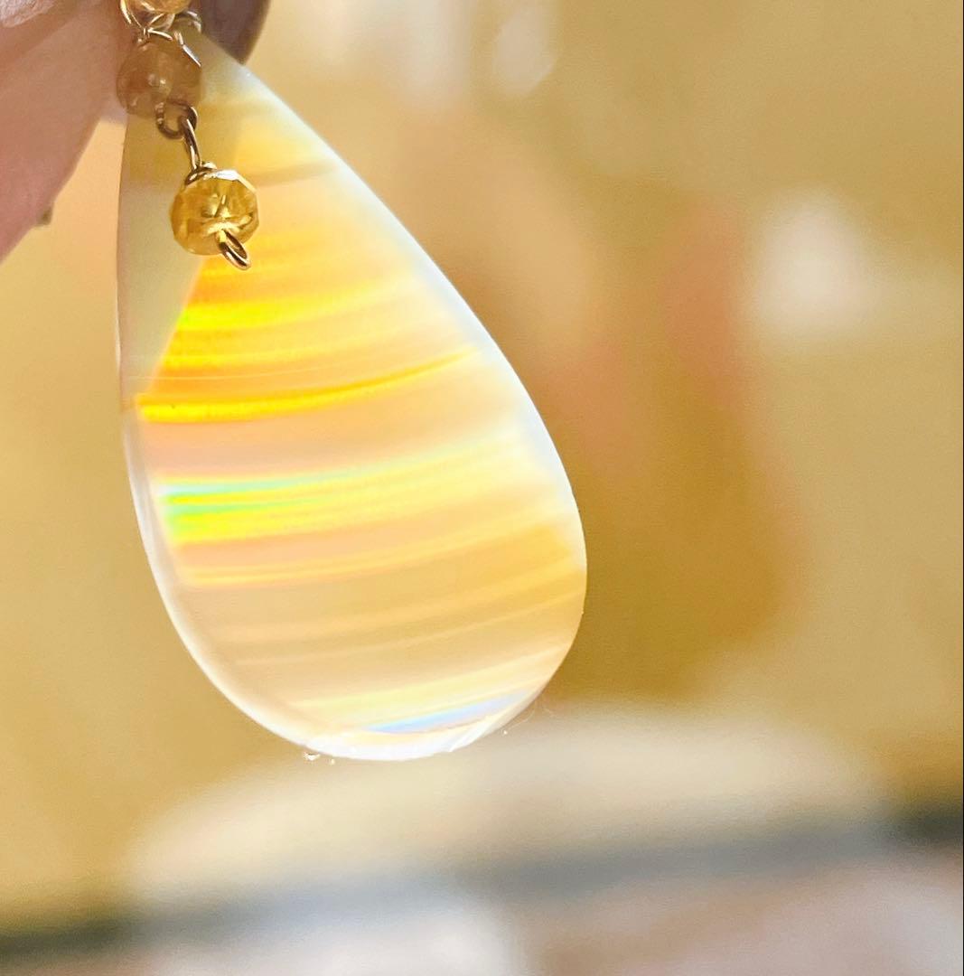 tama◆一点物✧希少✧パープルプルームアゲート×アイオライトピアス