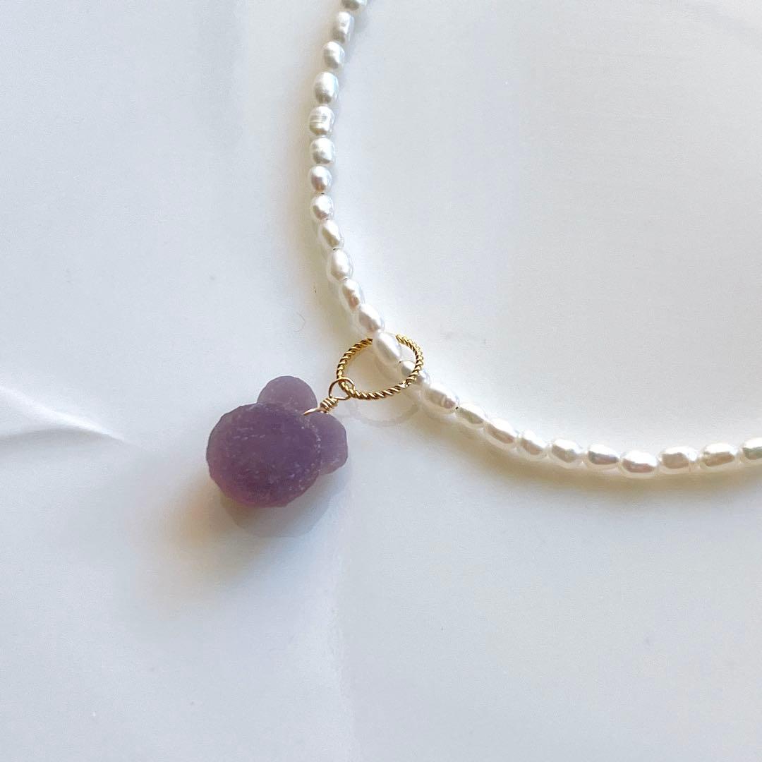 tama◆一点物✧希少✧パープルプルームアゲート×アイオライトピアス