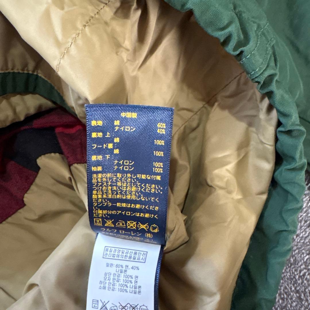 極美品！ラルフローレン　マウンテンパーカー　グリーン　バッファローチェック