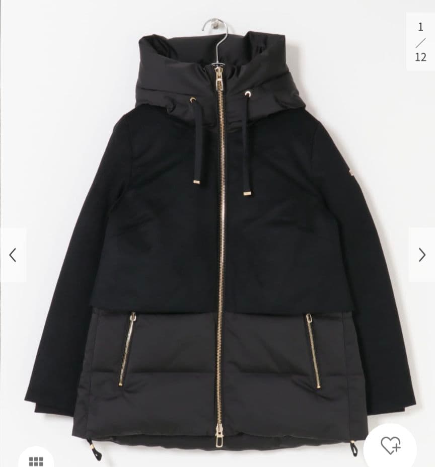 【DUNO/デュノ】JULIA ショートダウンジャケット ブラック/42