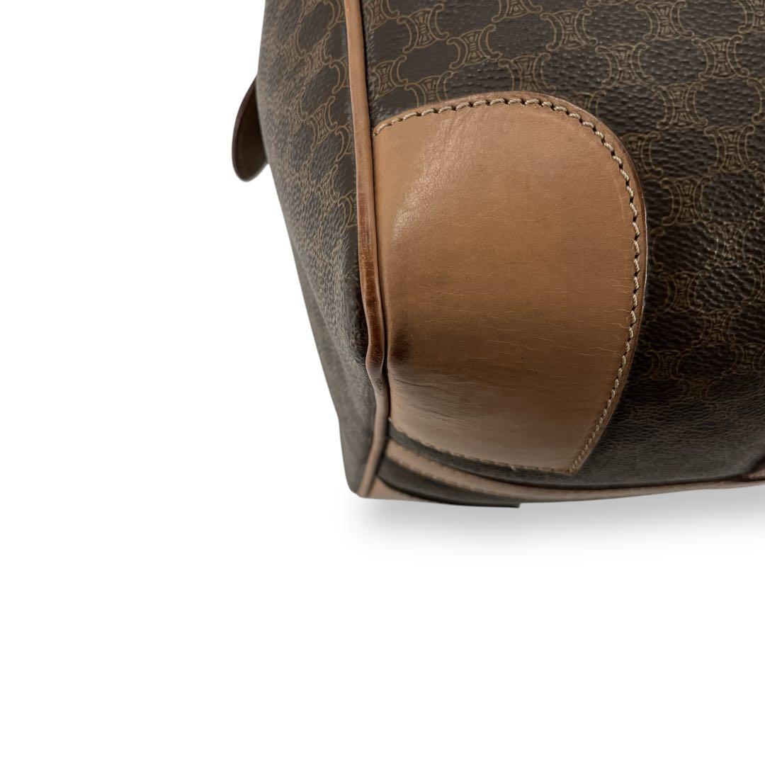 良品　オールド　セリーヌ　ボストンバッグ　トリオンフ　マカダム柄　PVCレザー