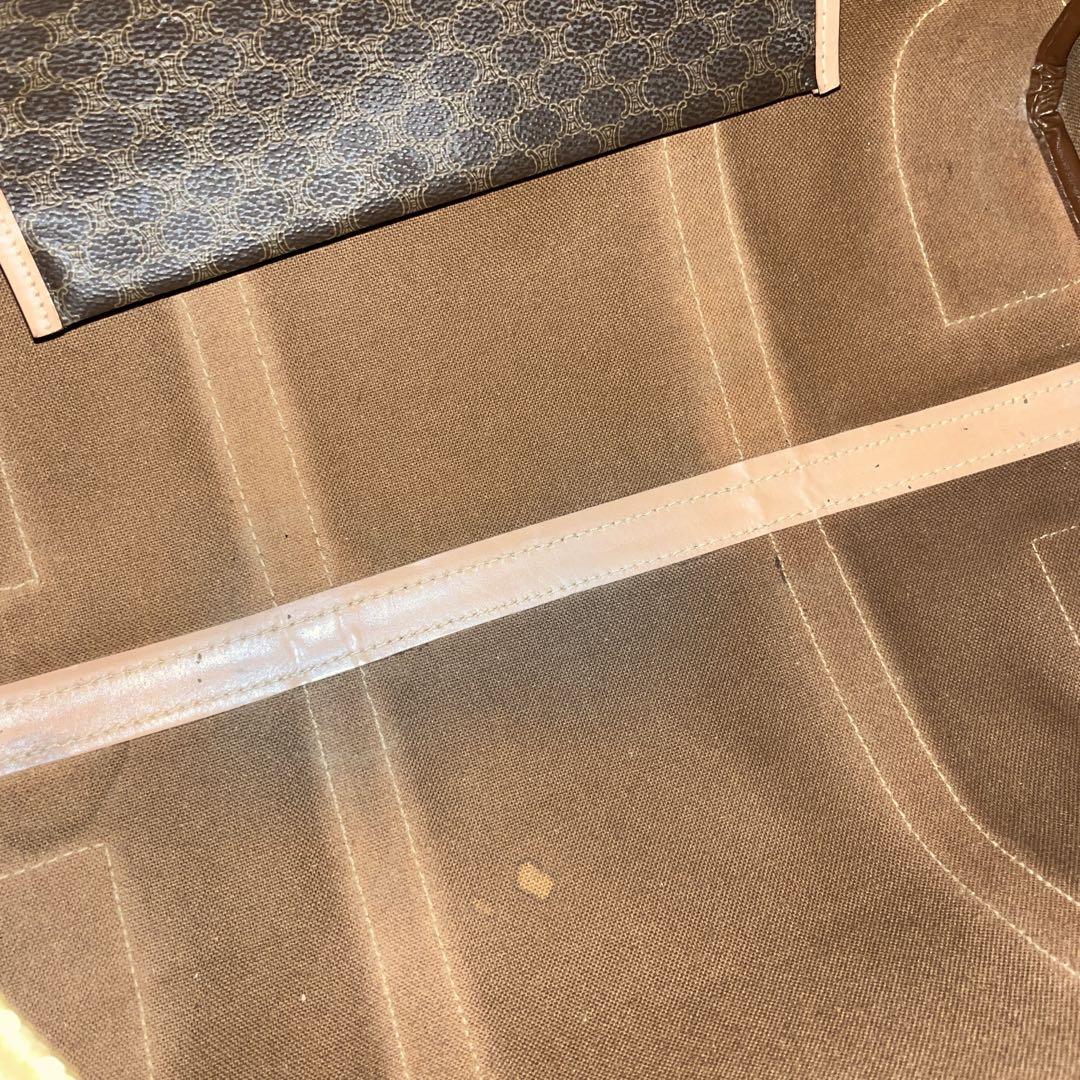 良品　オールド　セリーヌ　ボストンバッグ　トリオンフ　マカダム柄　PVCレザー