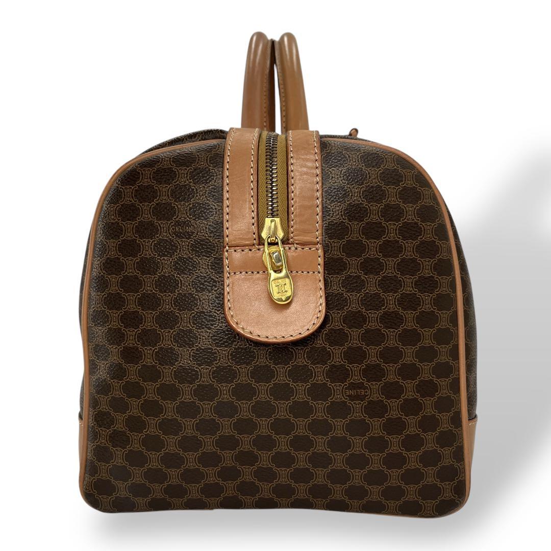 良品　オールド　セリーヌ　ボストンバッグ　トリオンフ　マカダム柄　PVCレザー