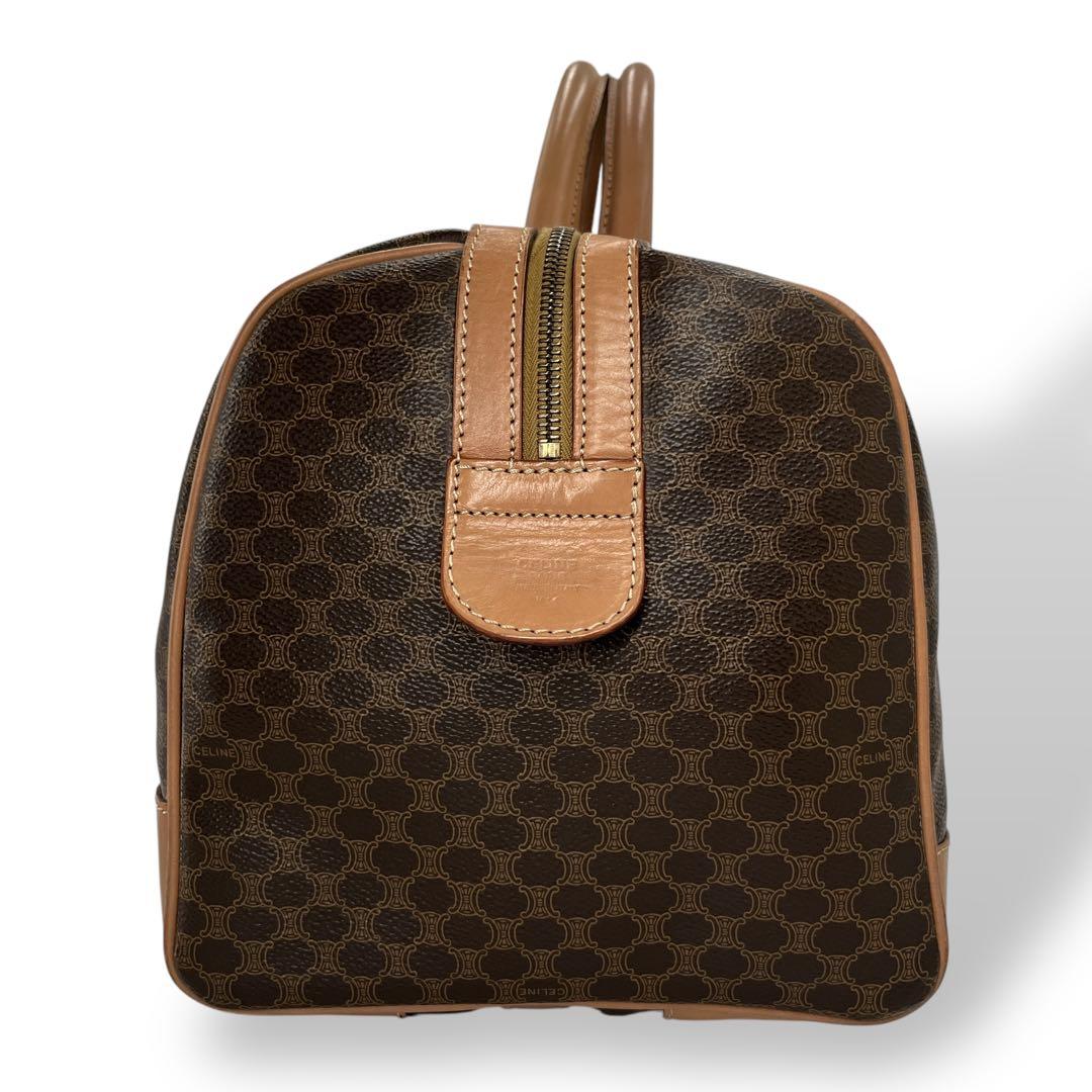 良品　オールド　セリーヌ　ボストンバッグ　トリオンフ　マカダム柄　PVCレザー