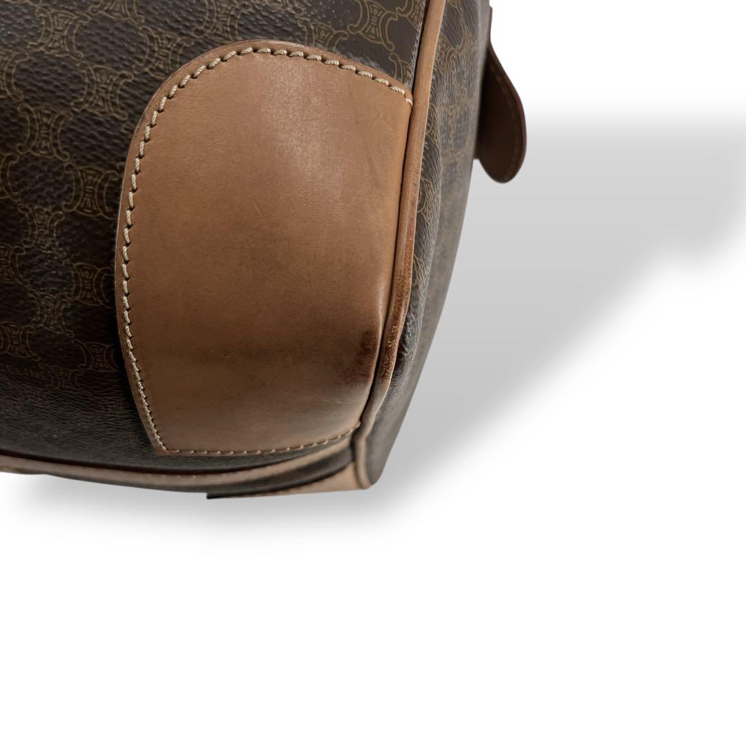 良品　オールド　セリーヌ　ボストンバッグ　トリオンフ　マカダム柄　PVCレザー