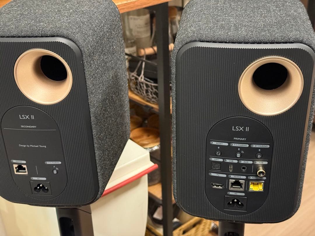 りょさん専用KEF LSX II ブラック スピーカー S1 スタント　セット