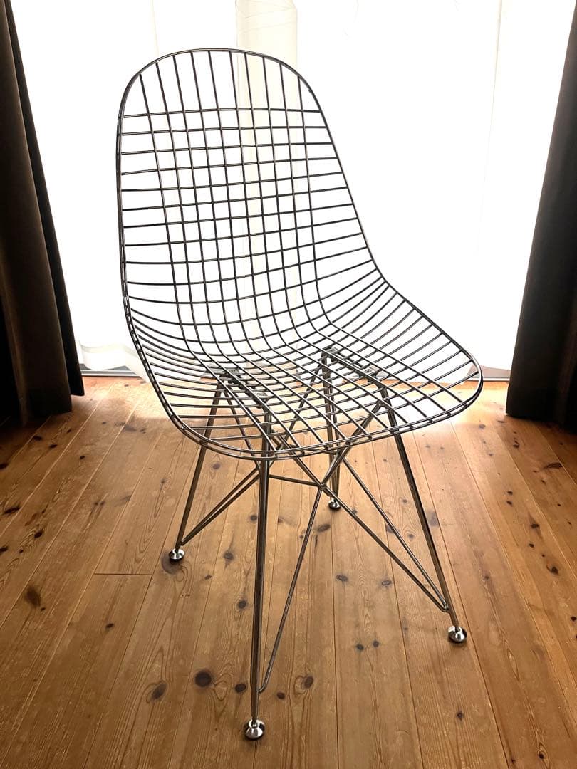 シェルチェア　ワイヤーチェア　シルバー