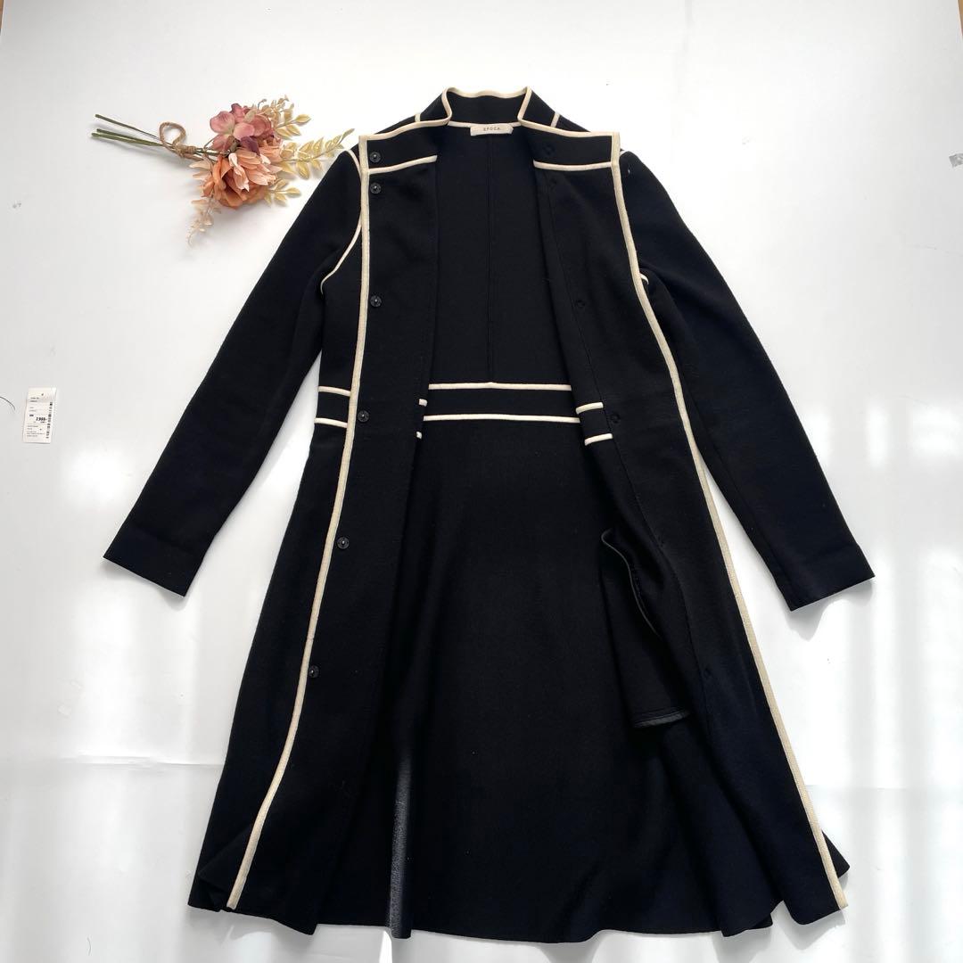 EPOCA エポカ　ニット　パイピング　ロングワンピース　コート　40