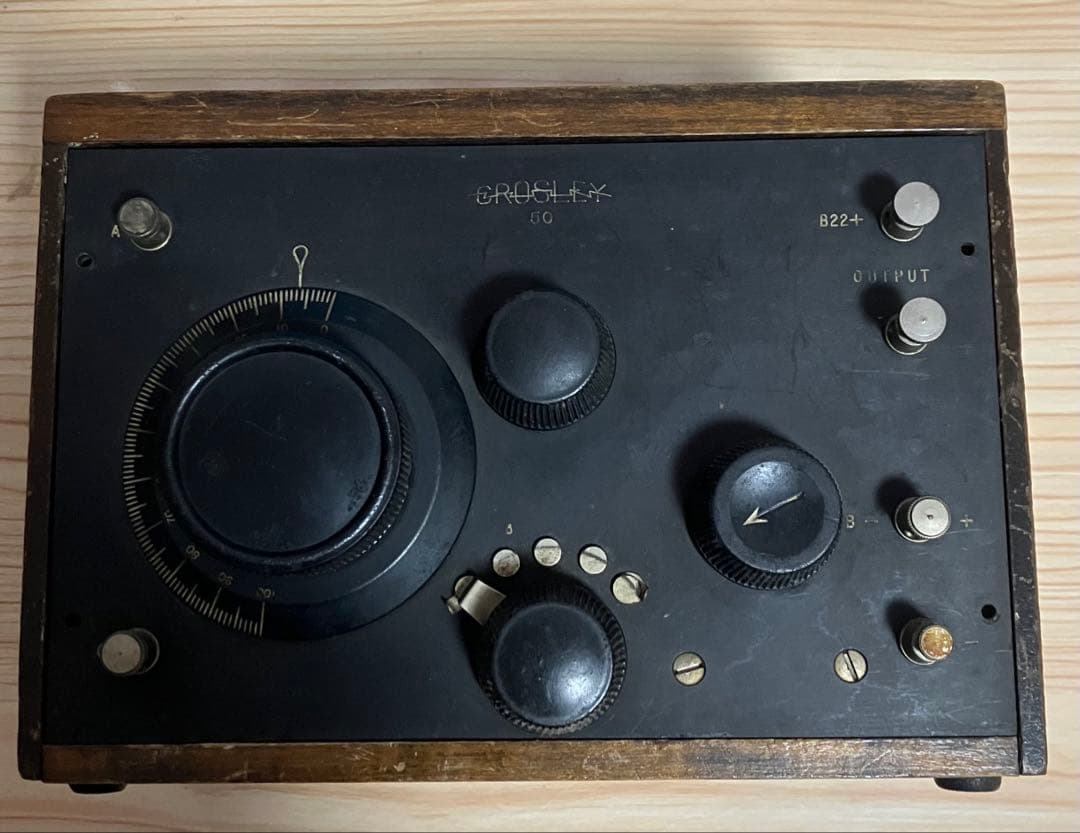 アンティーク　単球ラジオ　(Crosley Model 50) レシーバー付