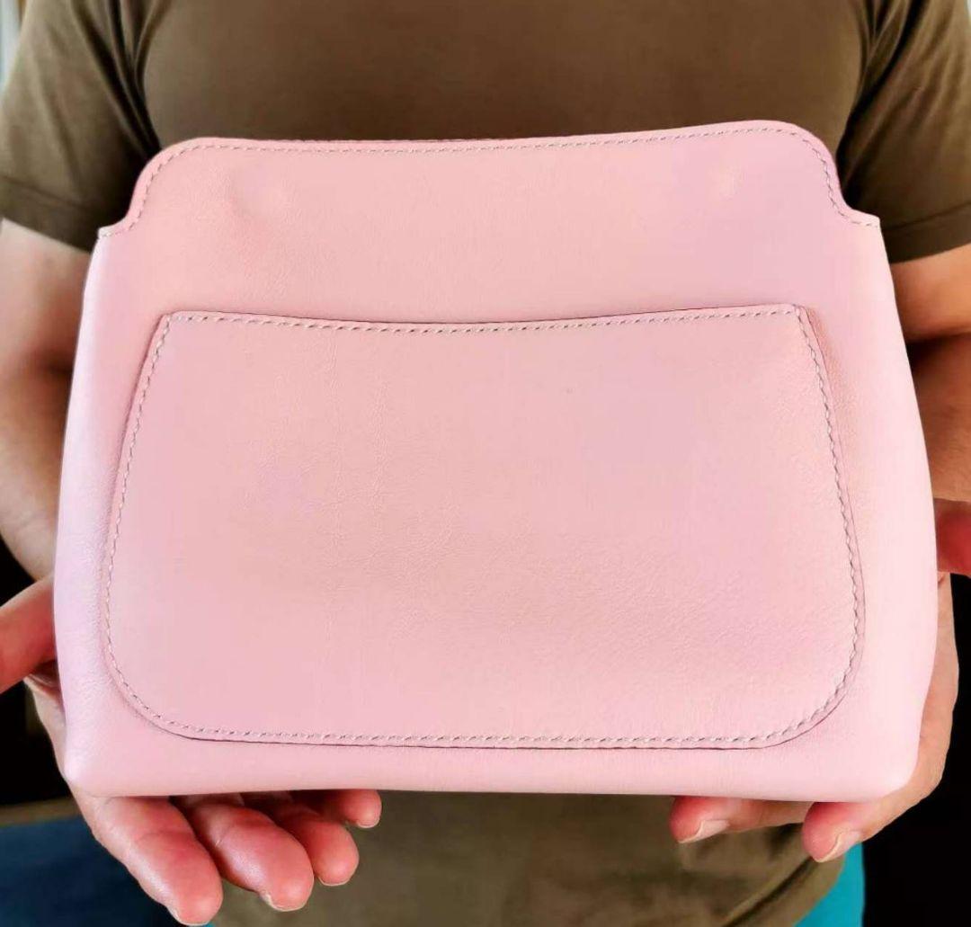 イタリアンレザーバッグ ハンドバッグ バッグインバッグ ハンドメイド手縫い