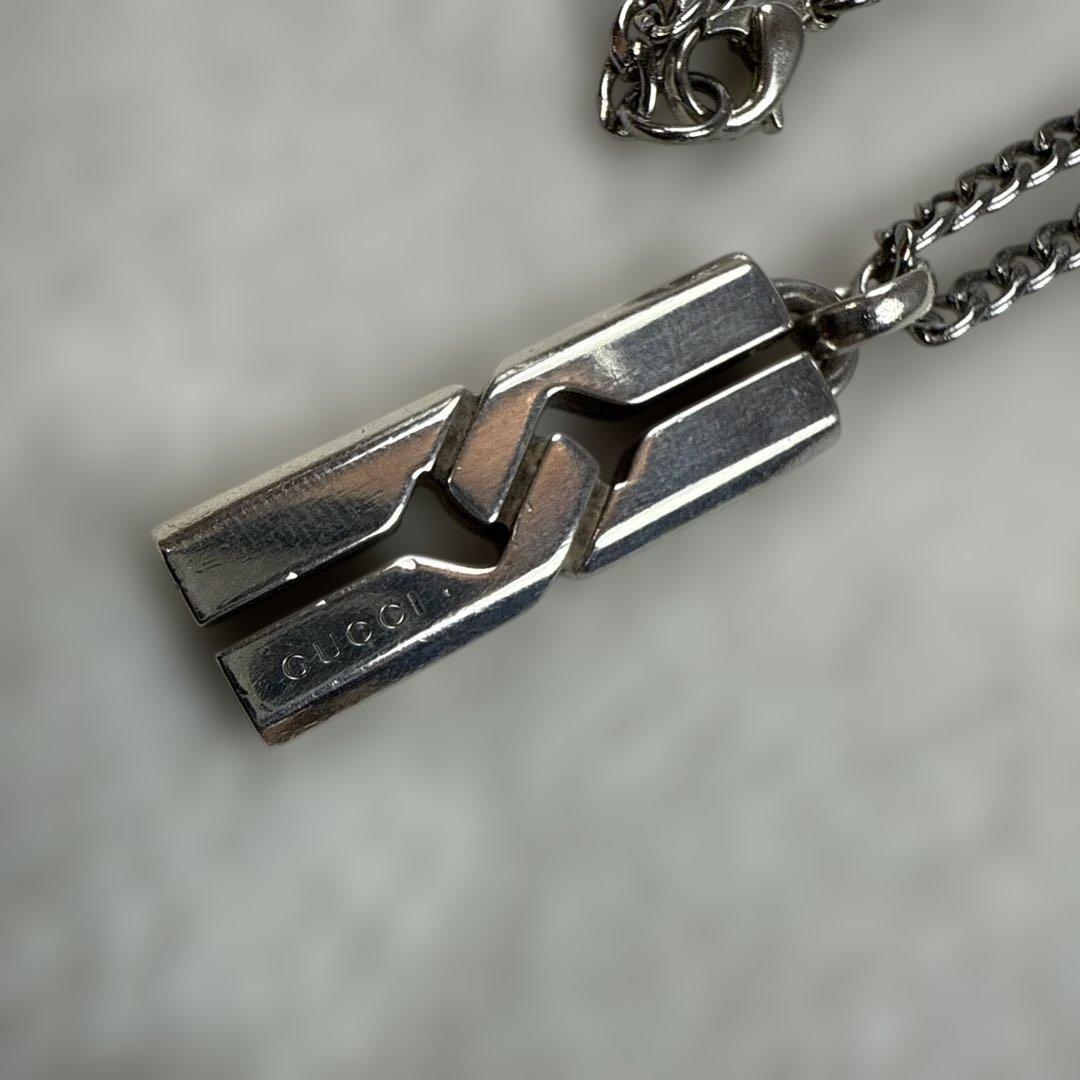 グッチGUCCI シルバー925 ノットプレートトップ　ネックレス