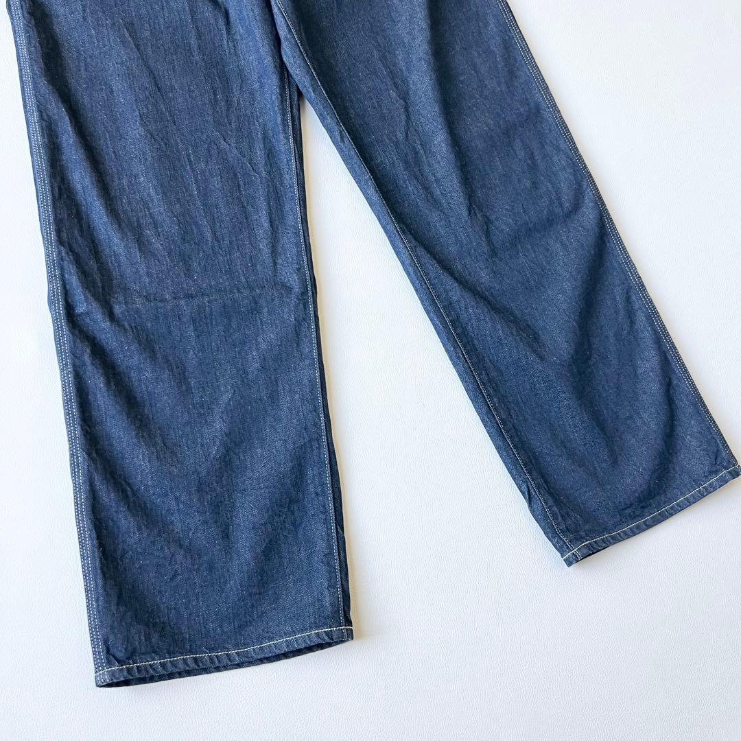 4878【美品】45R 麦デニムの908ペインター　ワイドパンツ　M インディゴ