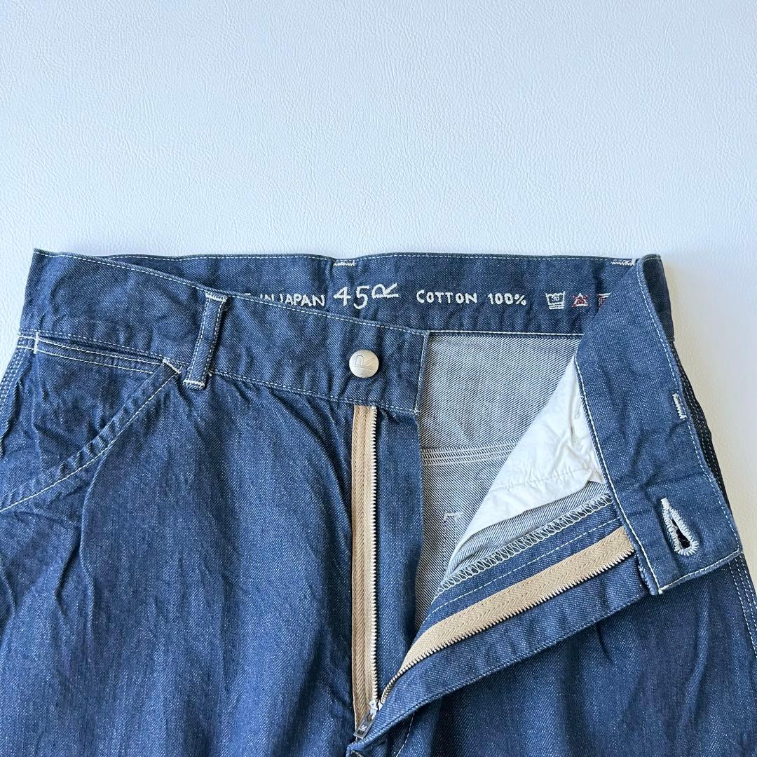 4878【美品】45R 麦デニムの908ペインター　ワイドパンツ　M インディゴ