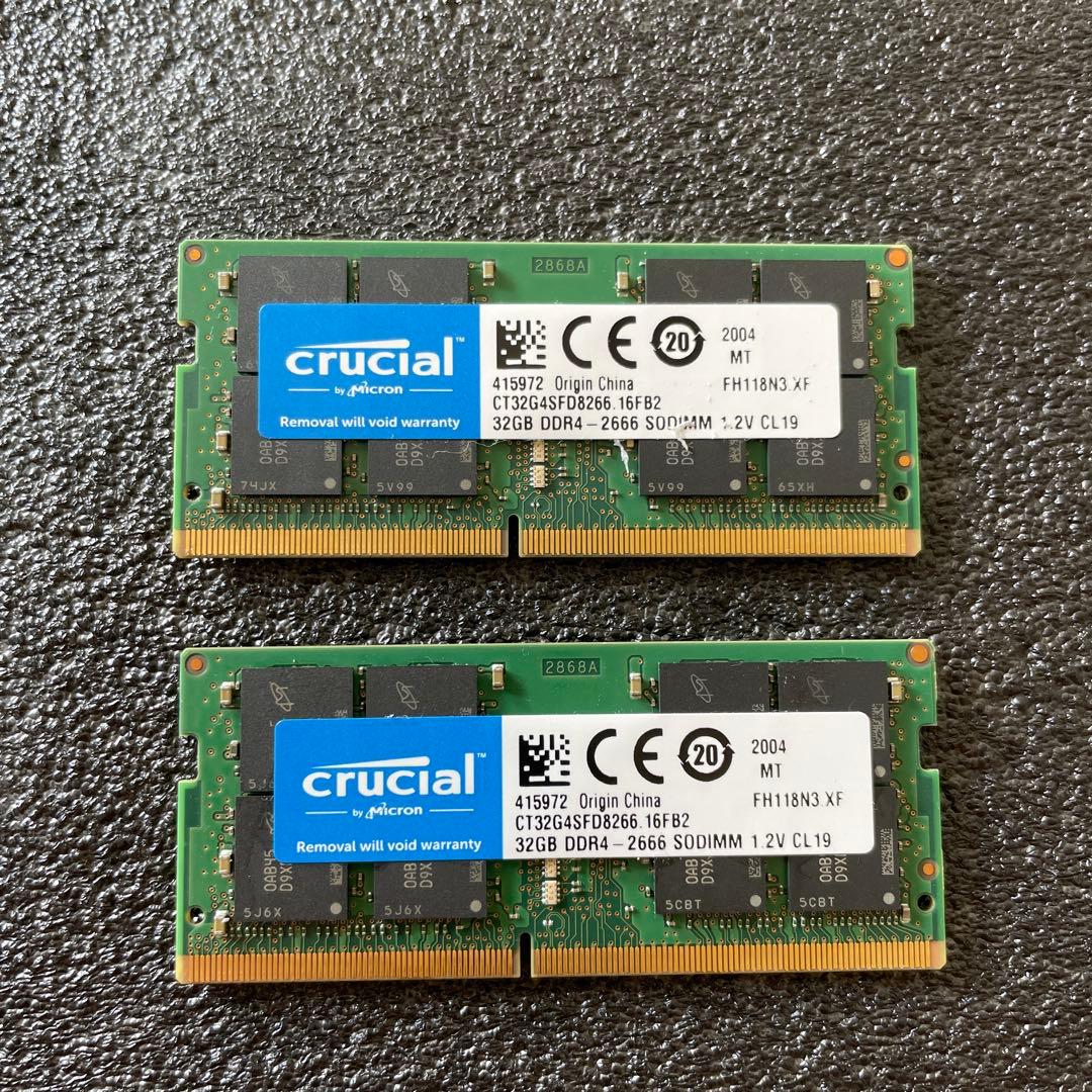 crucial DDR4-2666 CT32G4SFD8266 2枚組64GB