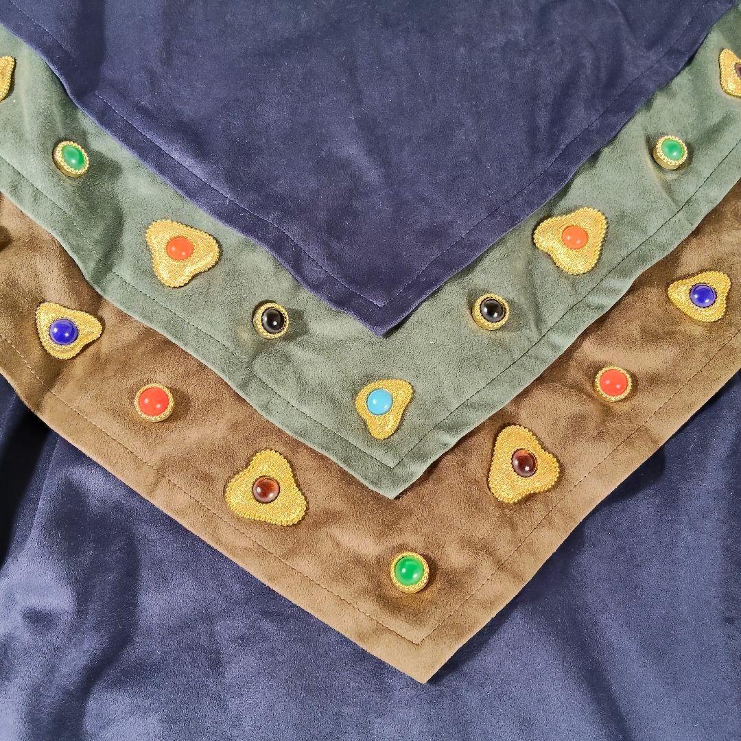 伊太利屋　ビジューコート　ネイビー　個性的　11A2　肩パッド