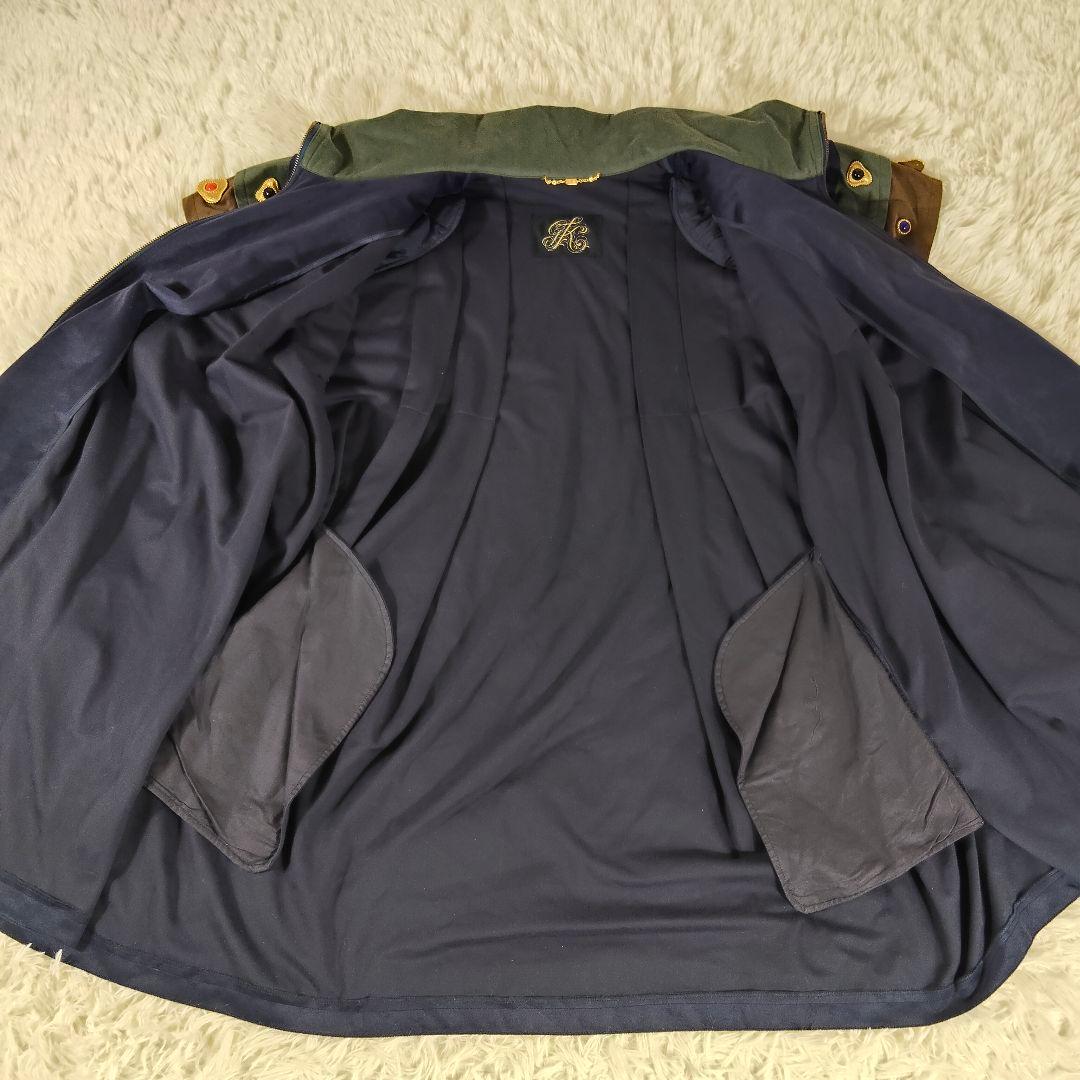 伊太利屋　ビジューコート　ネイビー　個性的　11A2　肩パッド