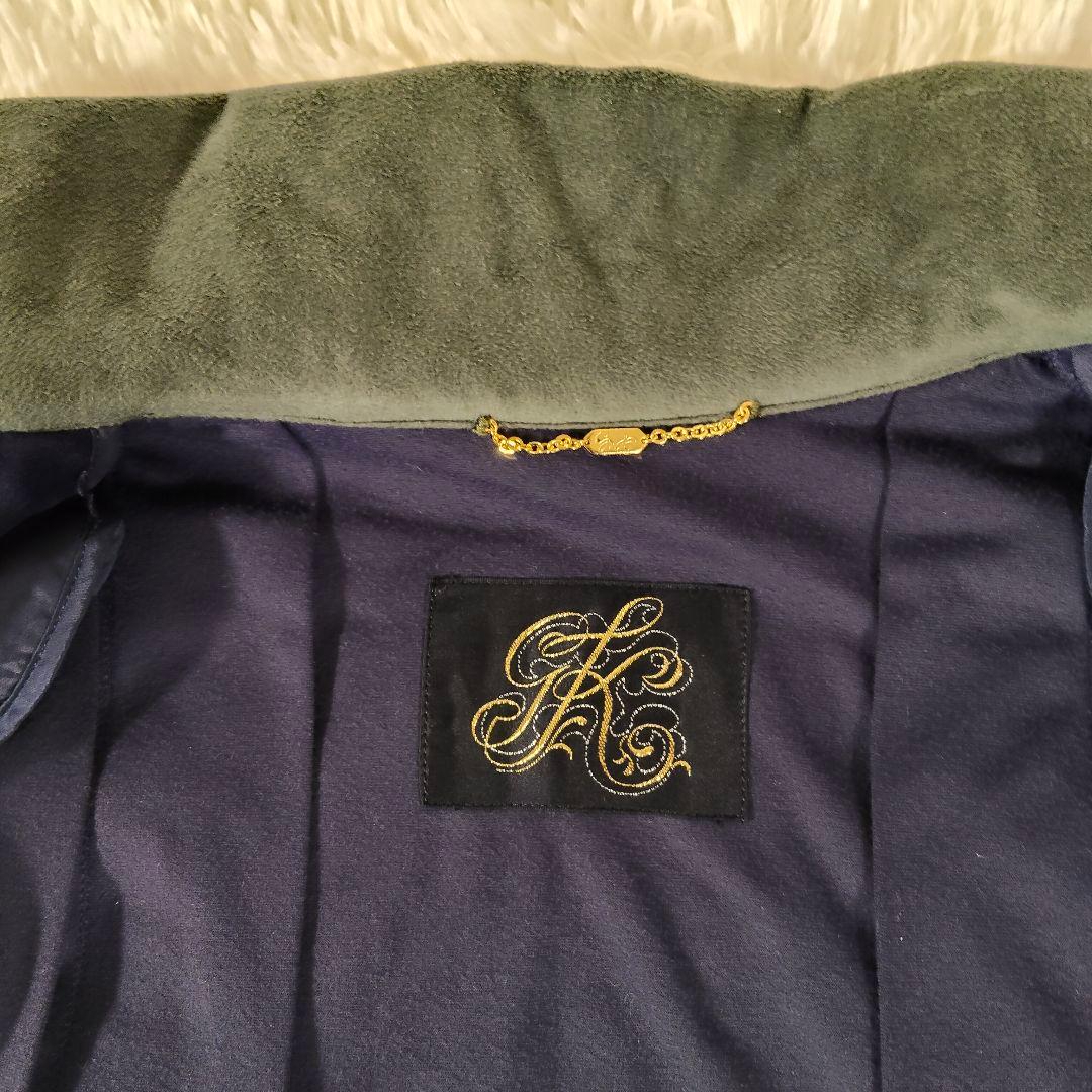 伊太利屋　ビジューコート　ネイビー　個性的　11A2　肩パッド