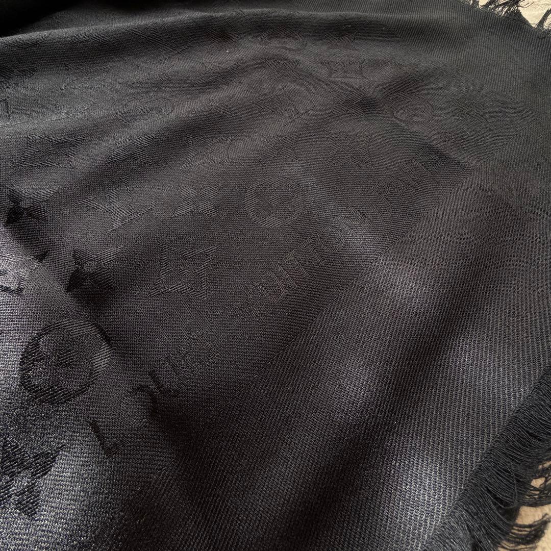 匿名配送料込☆ルイヴィトン Vuittonショールモノグラム 黒 ブラック