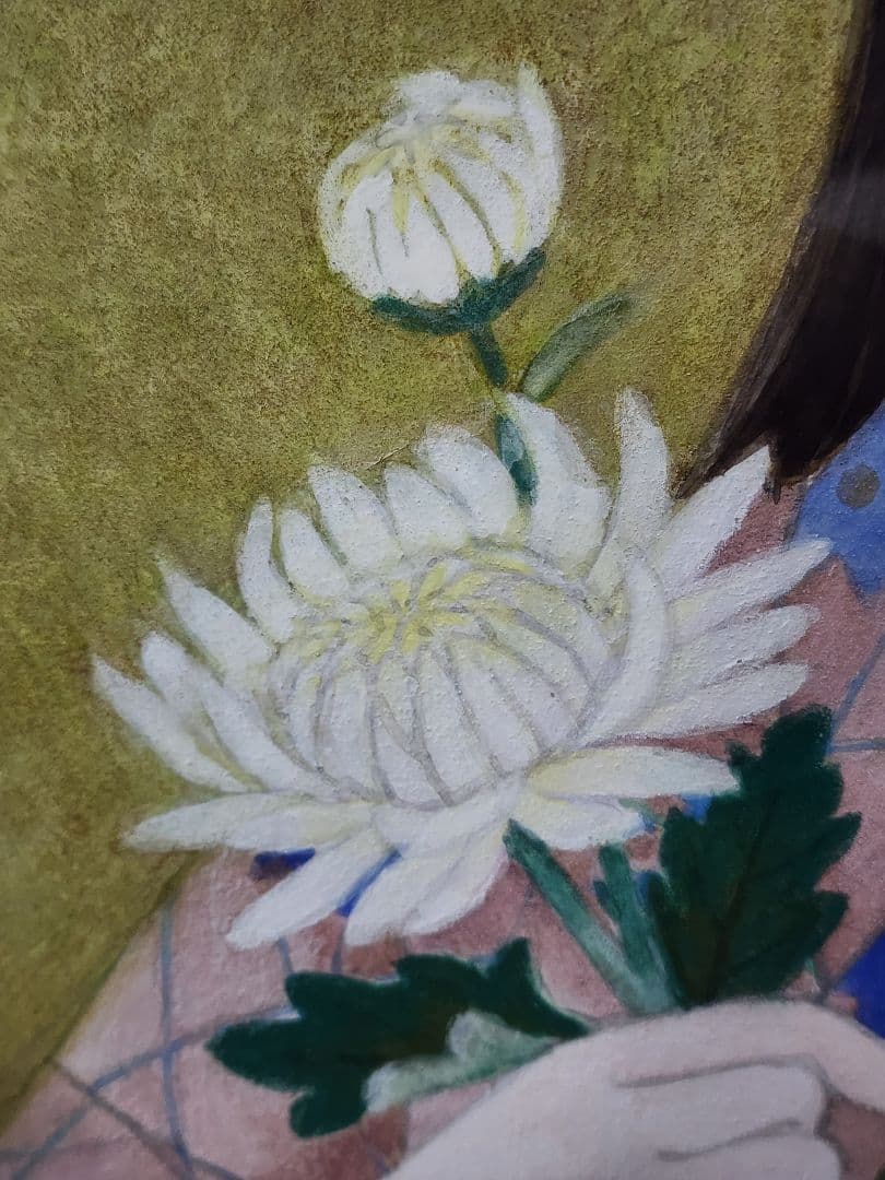 真作 田代正子 日本画「娘」画寸 34cm×46cm 神奈川県出身 日展会友