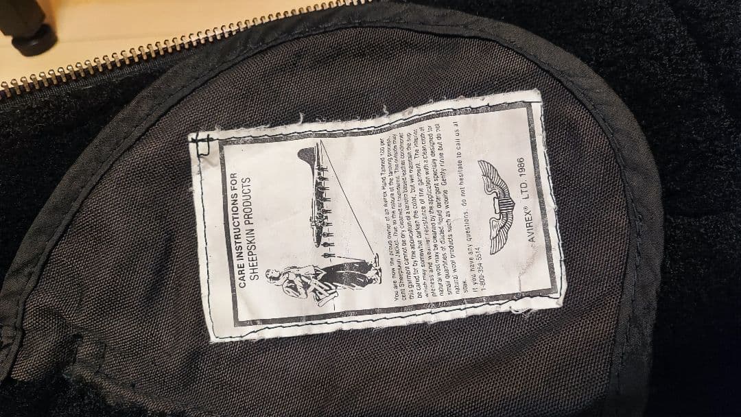 AVIREX B3 黒ムートンジャケット 38