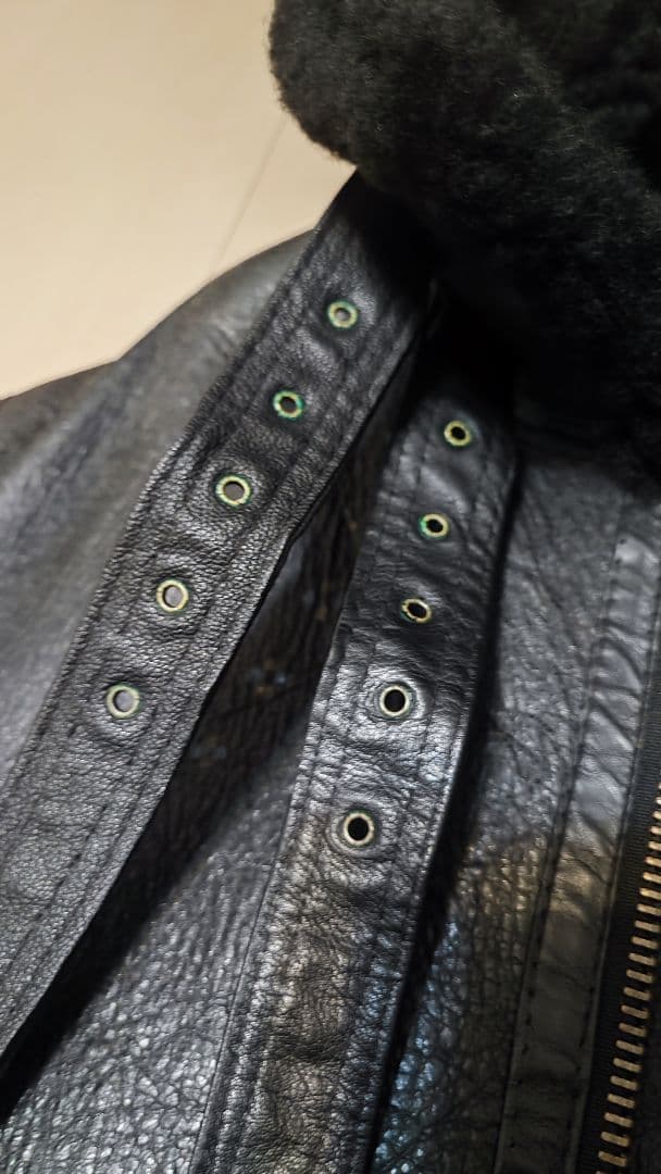 AVIREX B3 黒ムートンジャケット 38