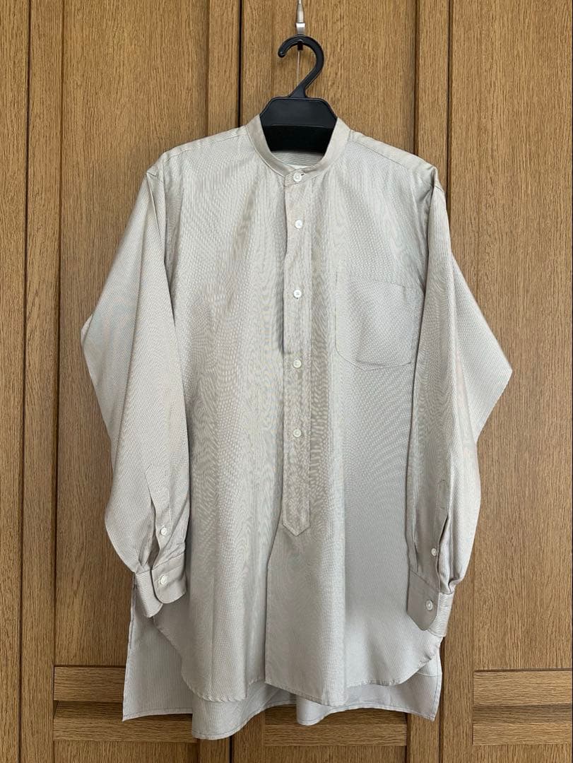 COMOLI ストライプ バンドカラーシャツ size 0