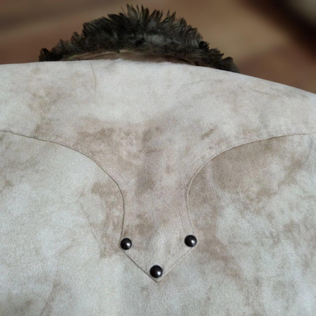 ✙y2k【SCHLUSSEL】スエード・ライダーズジャケット ホワイト