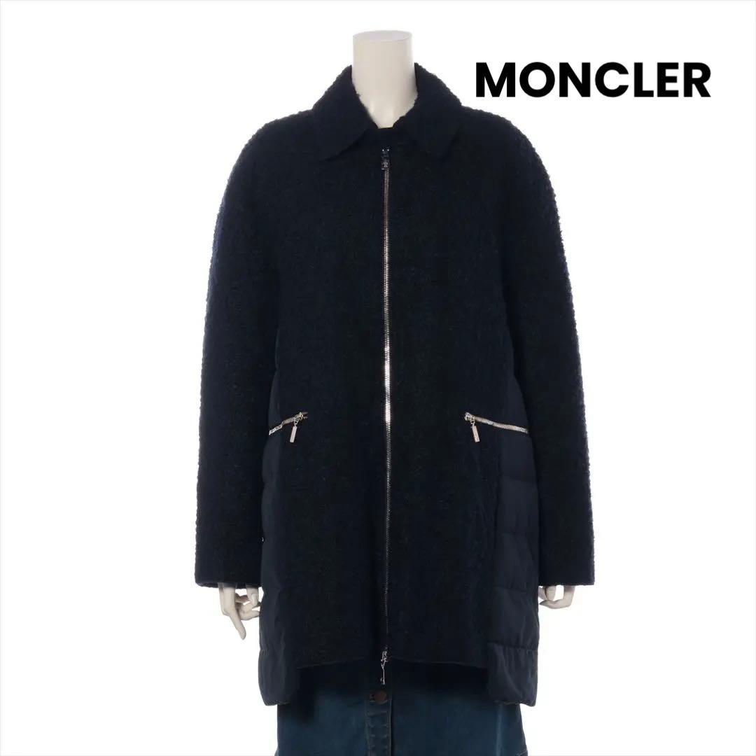 美品 モンクレール 15年 モヘヤ ダウンジャケット 2 ネイビー CATHY