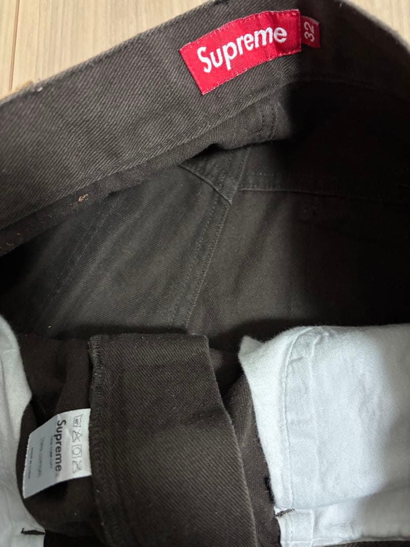 Supreme ブラウン ストレートデニム