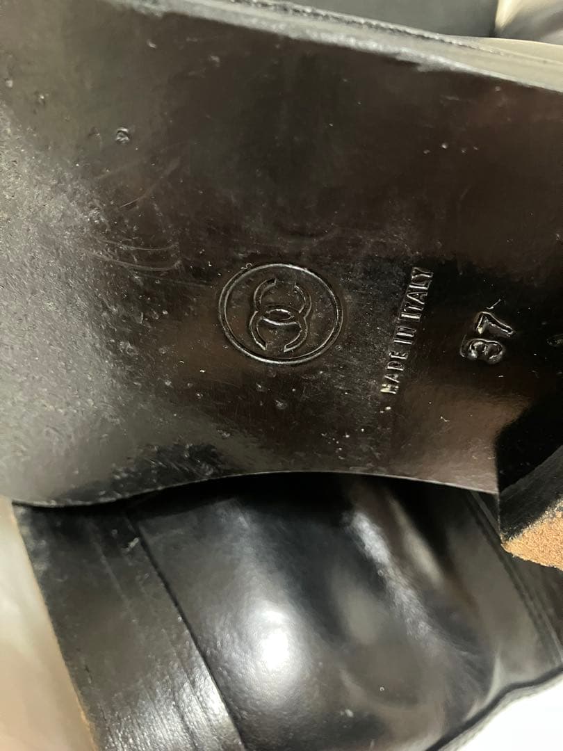 美品CHANELサイドココマーク バイカラー　ロングブーツ/ジョッキーブーツ