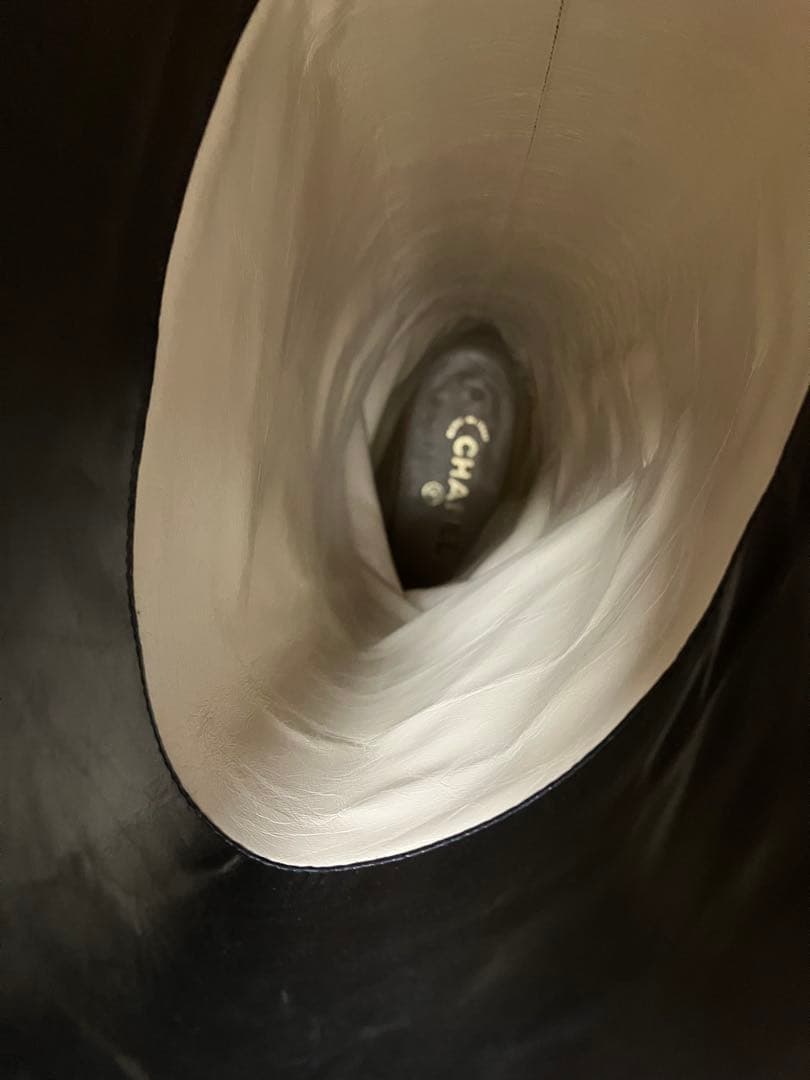 美品CHANELサイドココマーク バイカラー　ロングブーツ/ジョッキーブーツ