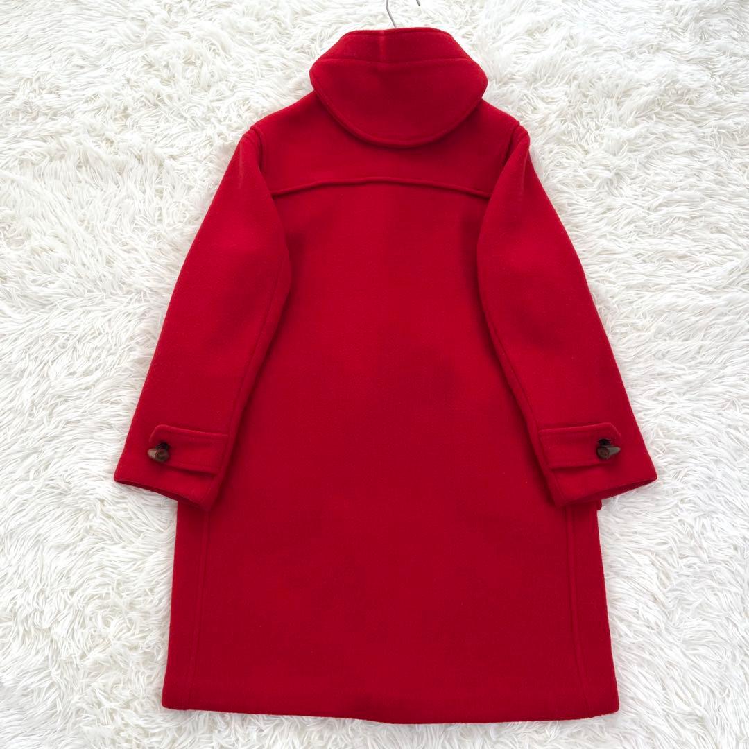 はなふう　バーバリー ダッフルコート ウール100 ノバチェック 赤