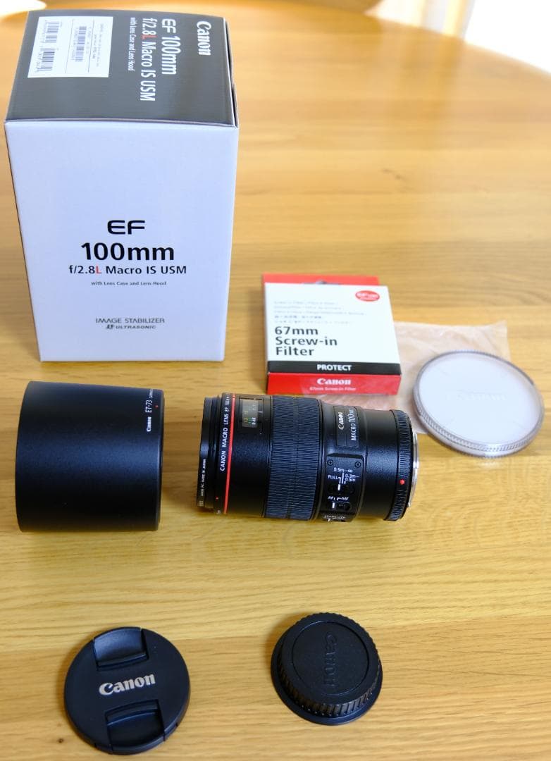 【防湿庫保管】【美品【プロテクト】EF100mm F2.8Lマクロ IS USM