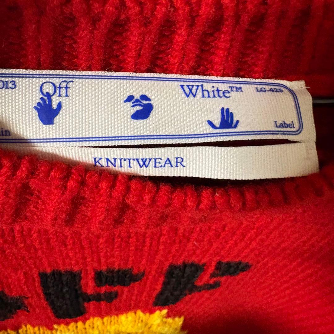Off-White レッド ニットセーター L 値下げ交渉可能です