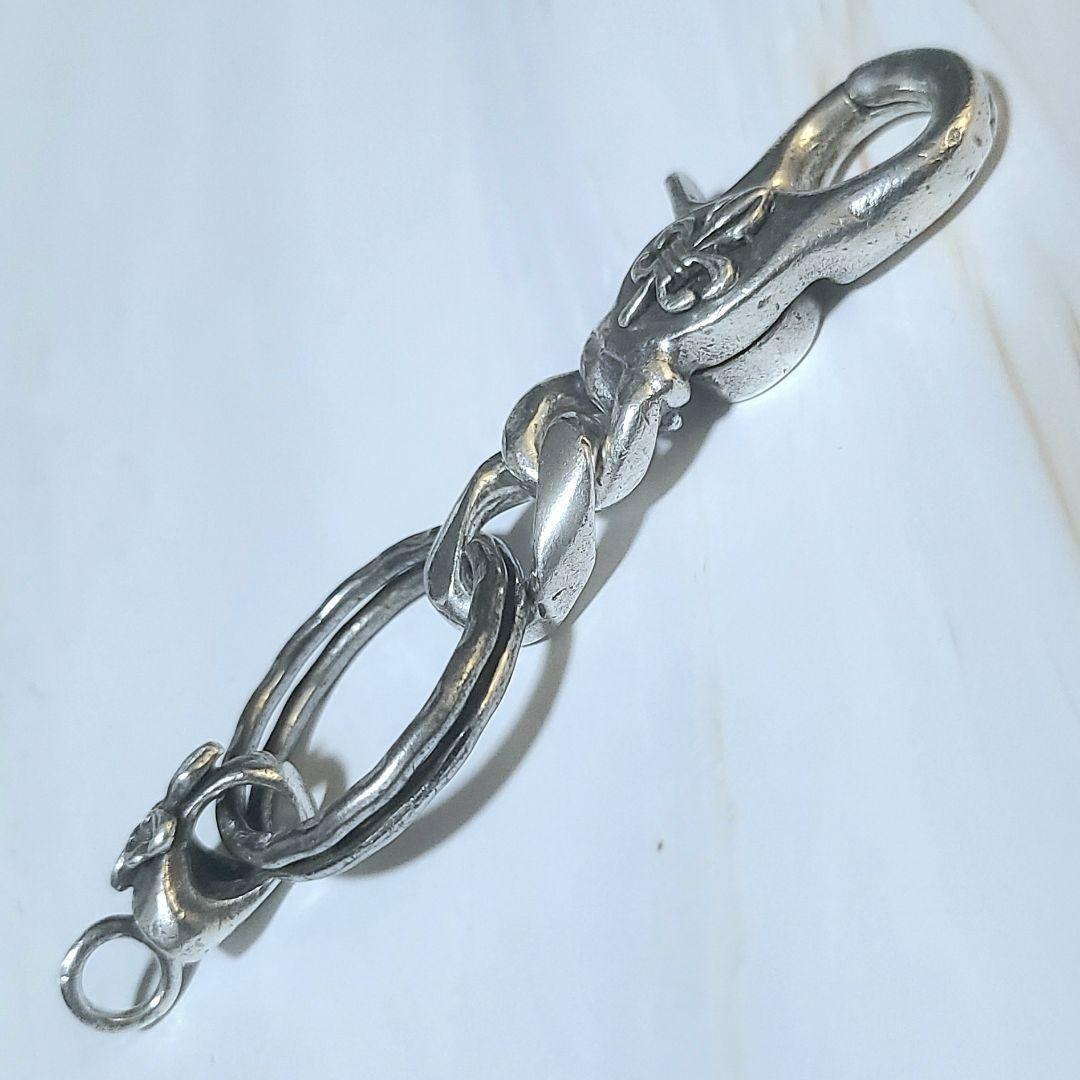 シルバー925 フレア キーチェーン クリップ ノーブランド 百合 ユリ