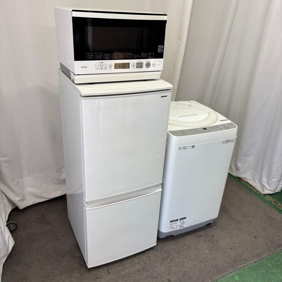 15　洗濯機　冷蔵庫　電子レンジ　一人暮らしセット　シャープ　設置無料　安い‼️