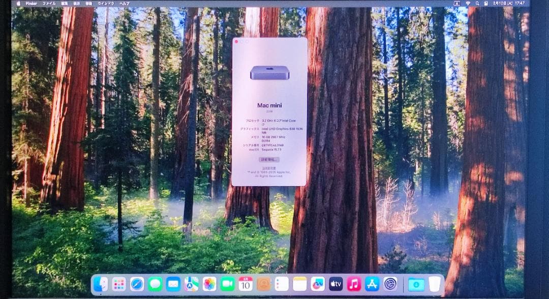 ★Mac mini (2018)★Core i7★メモリ16GB/SSD256