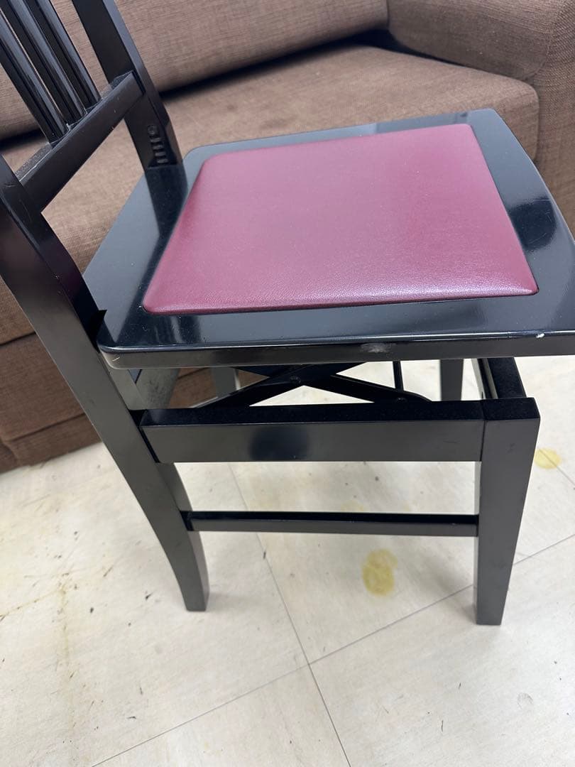 ④YAMAHA 日本製　トムソン椅子　ピアノ椅子 高低自在椅子