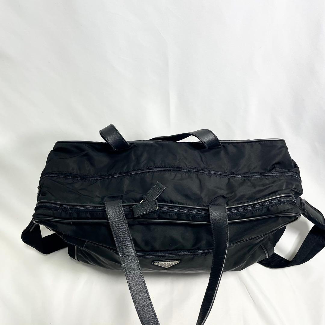 プラダ 2way ボストンバッグ 三角ロゴ ナイロン ブラック 大容量 多機能