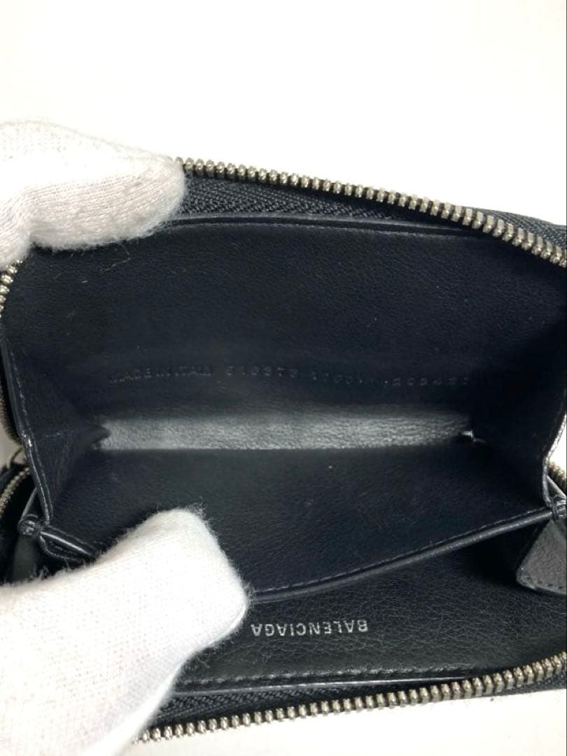 良品　バレンシアガ　レザー　カードケース　ケース　ブラック系