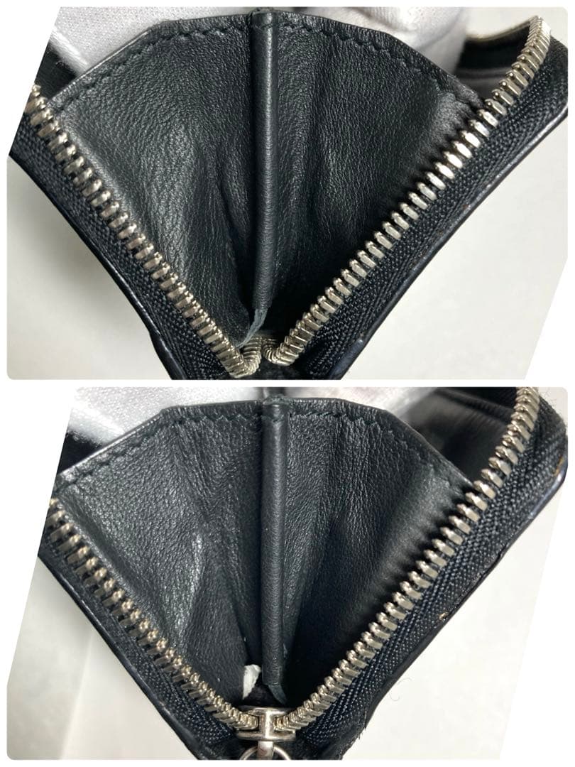 良品　バレンシアガ　レザー　カードケース　ケース　ブラック系