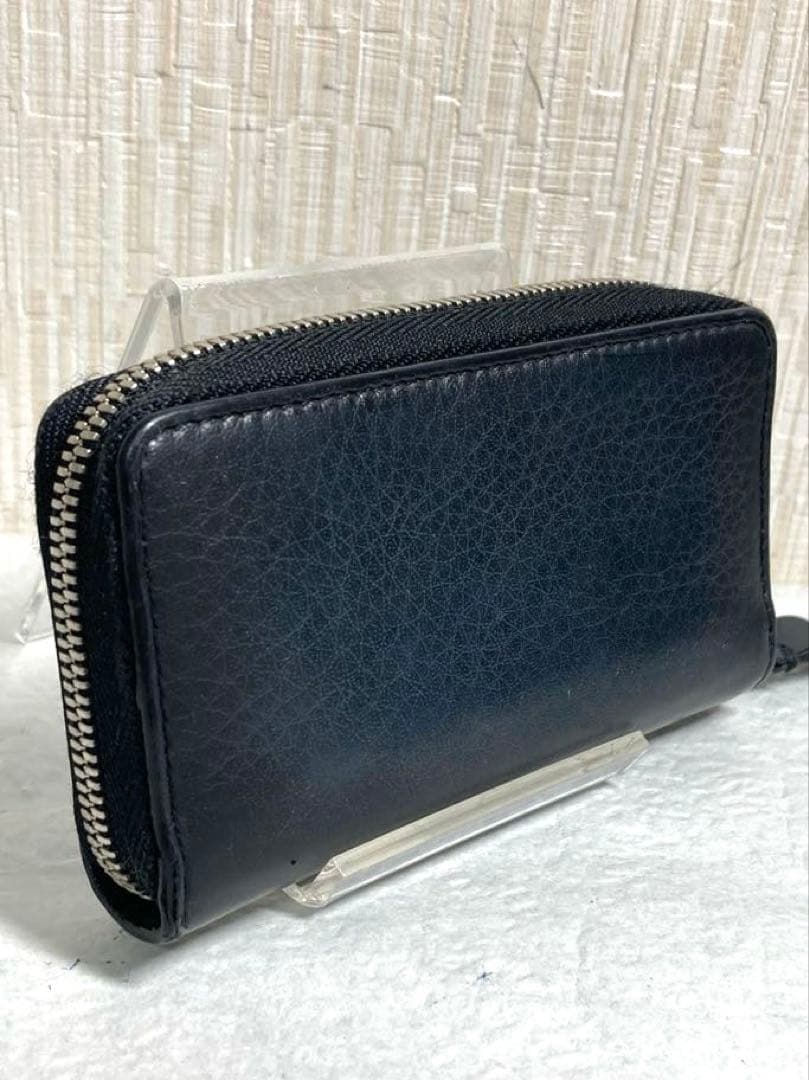 良品　バレンシアガ　レザー　カードケース　ケース　ブラック系